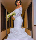 2021 Customize Making Gorgeous Ruffles Bridal Dresses Off Shoulder Arabic Mermaid Wedding Dresses Bridal Gowns
