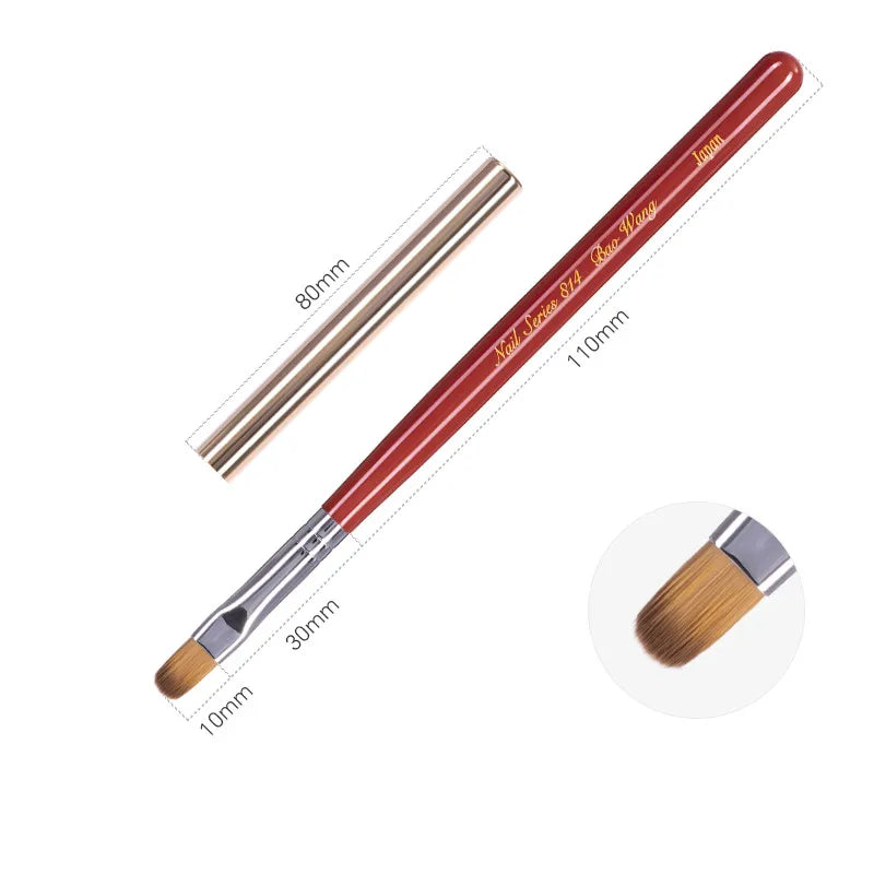 BW24-14 Resin Handle round Nail Brush Nylon Hair Gel Design for Salon Art Painting Color Pinceles