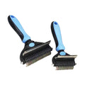 ZMaker 2 in 1 Deshedding Tool Pet Grooming Brush for Cats and Dogs Dematting Undercoat Rake for Mats & Tangles Removing Brushes