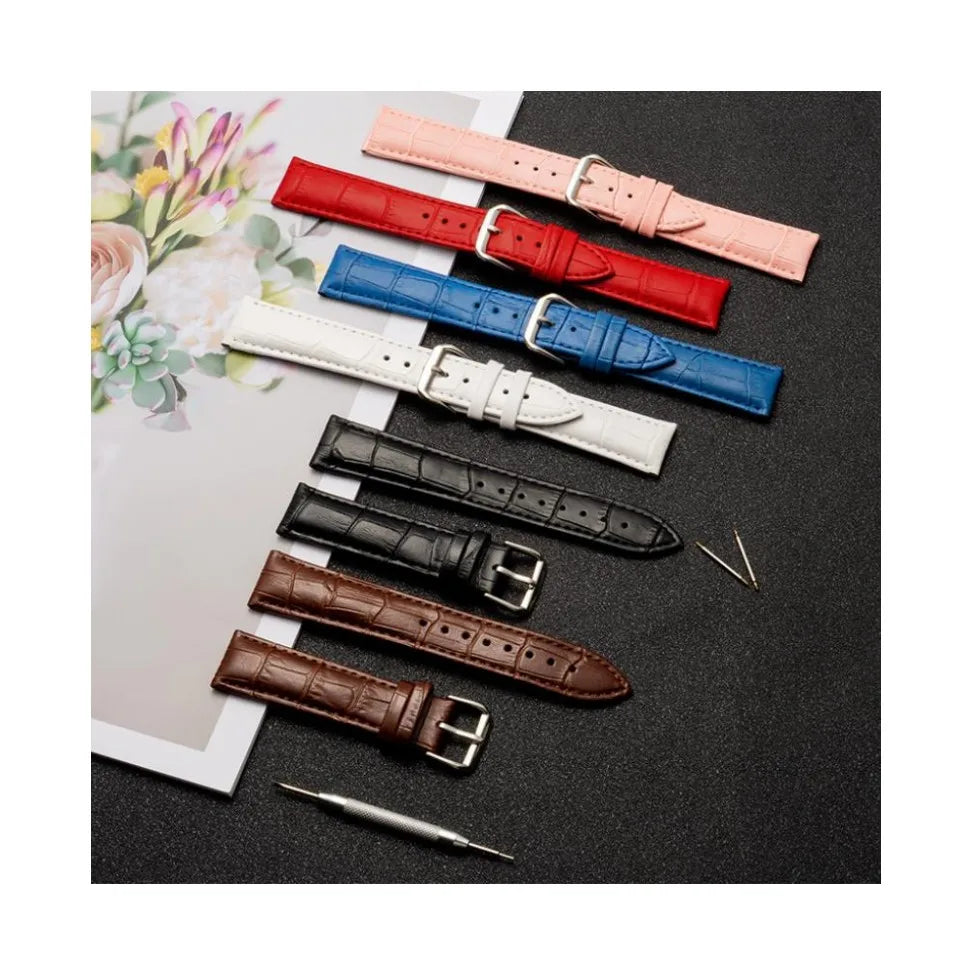 Waterproof Two Layer Cowhide Watchband Watch Factory Special Accessories Watch Strap Leather Watchband Chain Genuine Leather