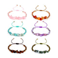 Wholesale Amethyst Rose Quartz Womens Adjustable Rope Hand Woven Gemstone Healing Stone Natural Beaded Chip Stone Bracelet