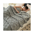 Queen Size Winter Travel Throw Fleece Bed Wholesale Solid Color Flannel Blanket for Winter 150*200cm 60*80"