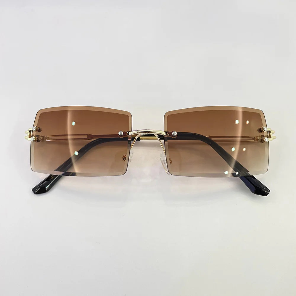 Superhot Eyewear 0935 Fashion 2021 Women Rimless Small Rectangle Sun Glasses