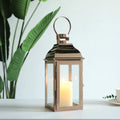 Glass Metal Stainless Steel Candle Lanterns Portable Hanging Candle HolderFor Wedding Party Decoration