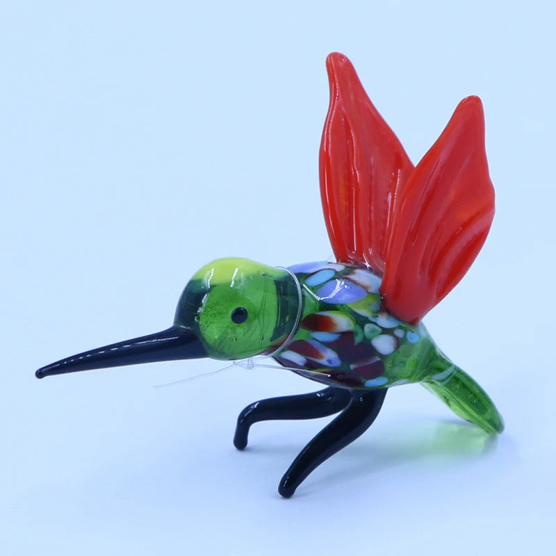 Mixed Designs Handcrafted  Lampwork Small Murano Glass Animal Hummingbird Figurine Animals