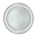 Wholesale Diamond Silver Rim Beaded Table Decorative 13Inch Jeweled Diamond Mirror Glass Charger Plate Wedding Events