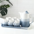 Ethiopian Cup Gradient Color Glaze Coffee Mug Tea Pot Set Ceramic Pottery Mug Gift Set of 6
