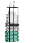 Bathroom Drying Bath Towel Rack with Hooks Multifunctional Disassembly Hanger Folding Shelf Hook Bathroom Storage Shelf