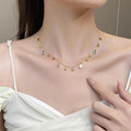Non Tarnish Fashion 18K Gold Color Plated Cubic Zirconia Choker Stainless Steel Colorful Zircon Necklace for Women