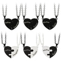 Fashion Stainless Steel Parenthood Brother Sister Mother and Son Father Daughter Heart Pendant Necklace