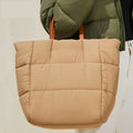 Fashion Plus Large Size Drown Filling Fluffy Women Tote Handbags Puffer PU Handle Luxurious Sling Shoulder Bags with Strap