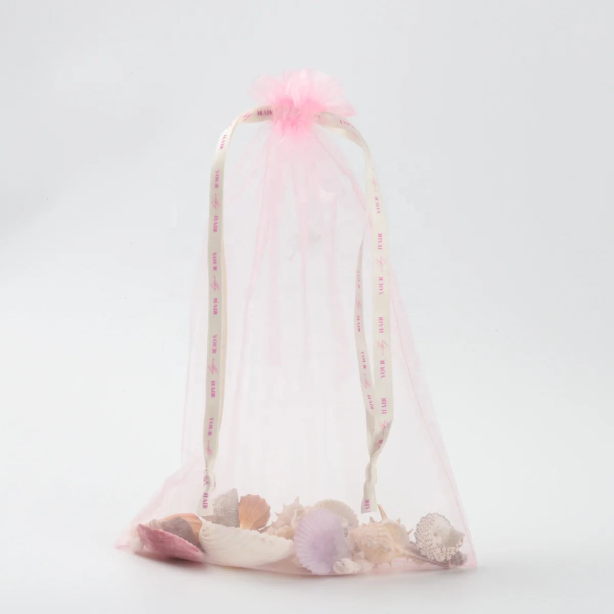 Hot Sale Pink Wedding Favor Organza Pouch Custom Logo Organza Gift Bag Drawstring Luxury Cosmetic Organza Bag