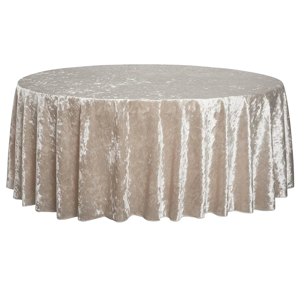 Stylish Embroidered Round Polyester Tablecloth with Sequins Waterproof Fabric for Restaurants and Parties Woven Technique