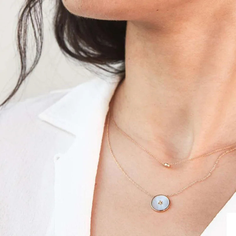 Joolim Jewelry Gold Plated Hexagram Shell Pendant Choker Necklace Stainless Steel Jewelry Wholesale