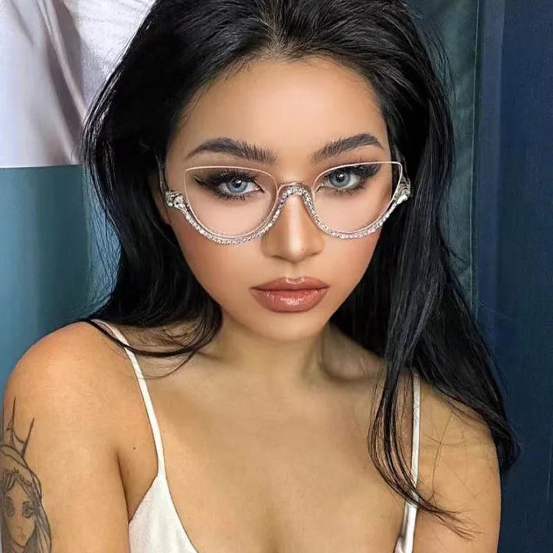 Luxury New Fashion Ladies Oversized Diamond Designer butterfly Metal Trendy Women Sun Glasses Sunglasses 2022
