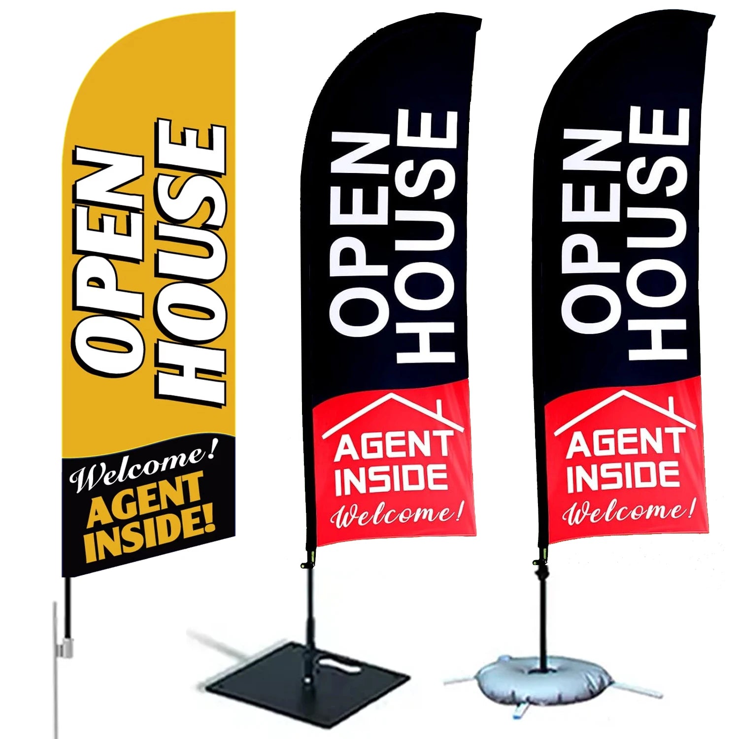 Customizable Outdoor Advertising Teardrop Flags Banners Set with Feather Flag Pole for Beach Promotions Custom Logo Options
