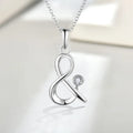 Trendy 925 Sterling Silver Charm Necklace With Diamond & Zircon Pendant Stylish Fashion Gift for Women for Weddings