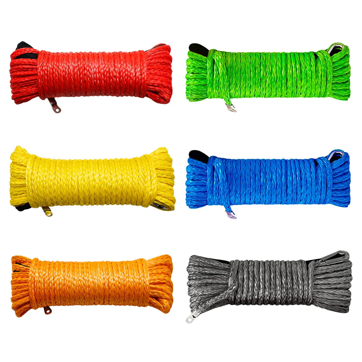 3/8'' 26meters 12-Strand UHMWPE Synthetic Winch Rope Universal Colorful for Trailer Parts Packaging Ropes