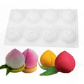 HY 3D Peach Shape Mold Silicone Mousse Pudding Ice Cream Decorating Cake Mould