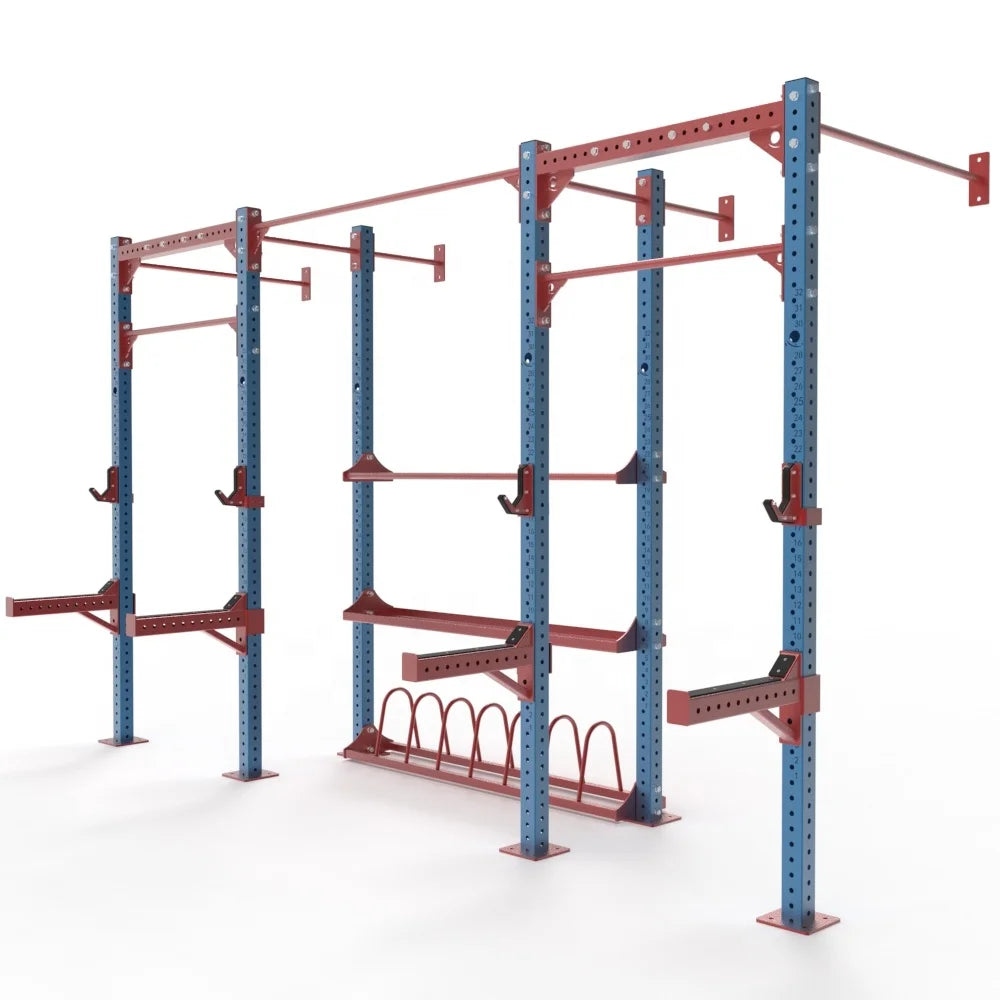 Multi Functional Cross Training Fitness Rigs Heavy Duty Steel Tube Q235 Wall Mount Rack Power Rack Squat Cage Storage Commercial