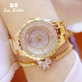 BS Jewelry 0280 Women Watches Fashion Crystal Diamond Dress Watch Lady Luxury Waterproof Women Quartz Gift Jewelry Bracelet