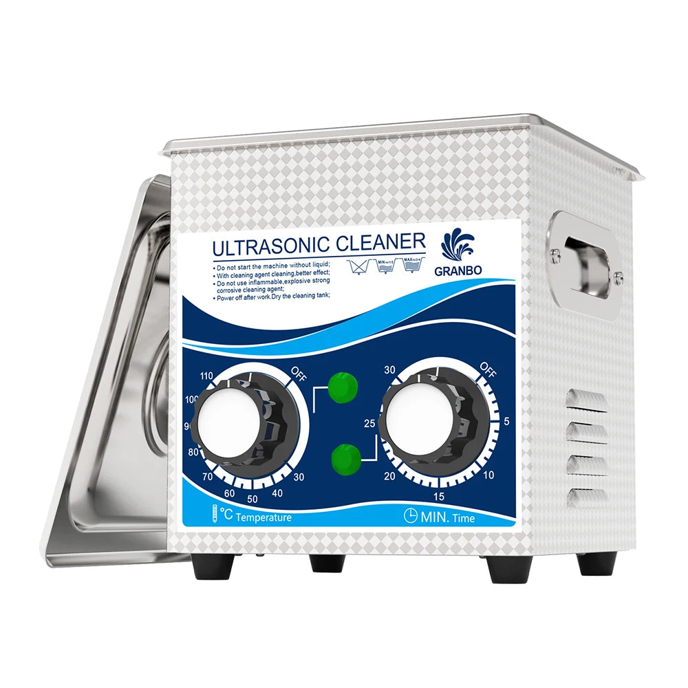 Mini 2L Ultrasonic Cleaning Machine 40 kHz Electric Timing Heating for Household Use for Car Outdoor Print Head Spark Plugs