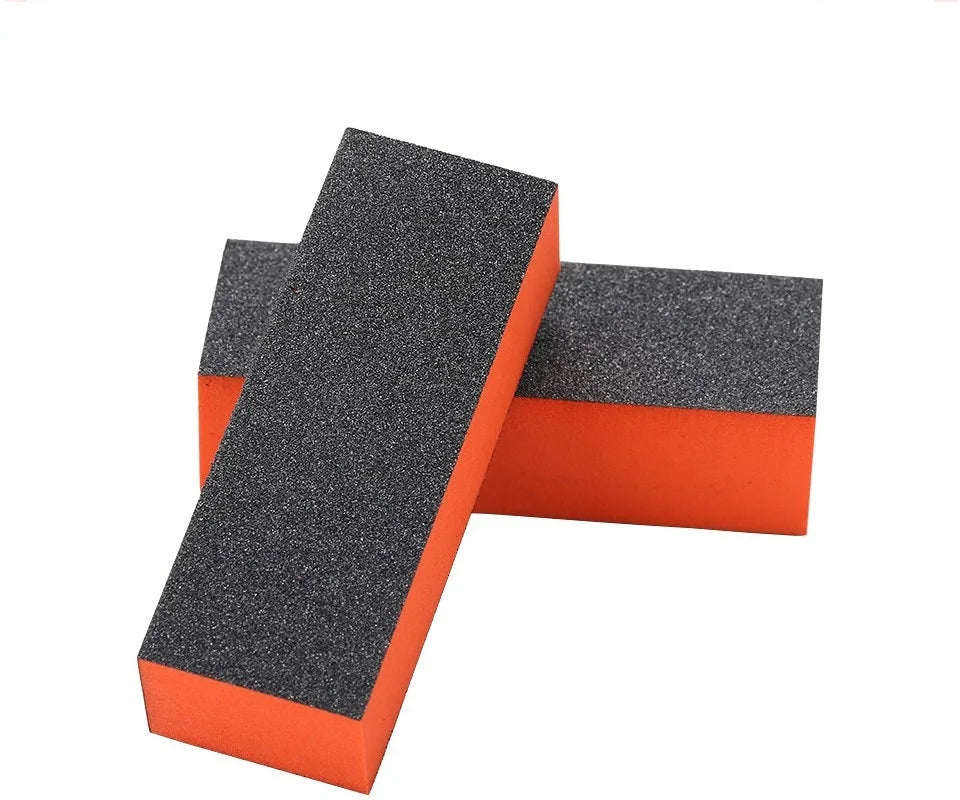 Wholesale Bulk 3 Way EVA Nail File Square Orange Shine Sponge Nail Polish Buffer Blocks for Nail Sanding