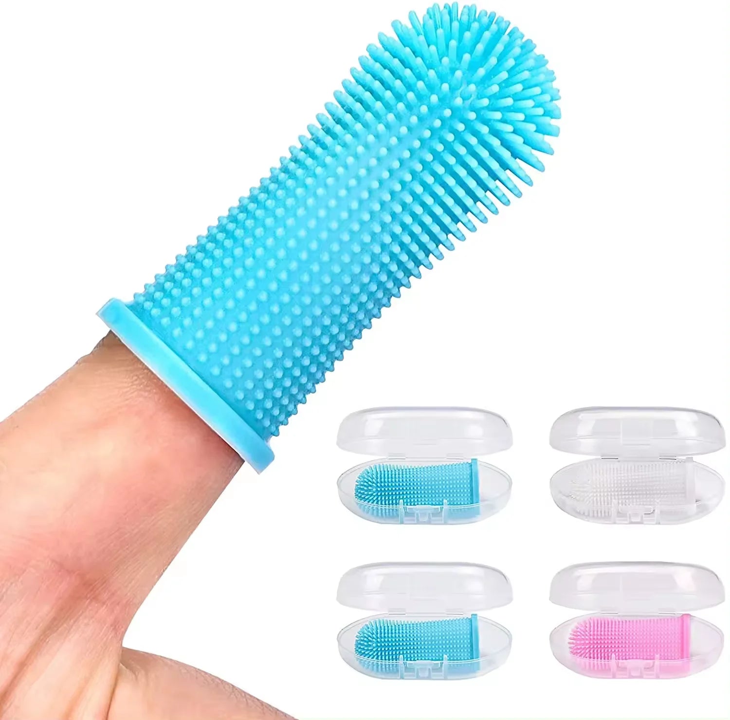 Ergonomic Silicone Fingerbrush for Cat and Puppy Dental Care Easy-to-Use Teeth Cleaning Pet Supplies for Grooming