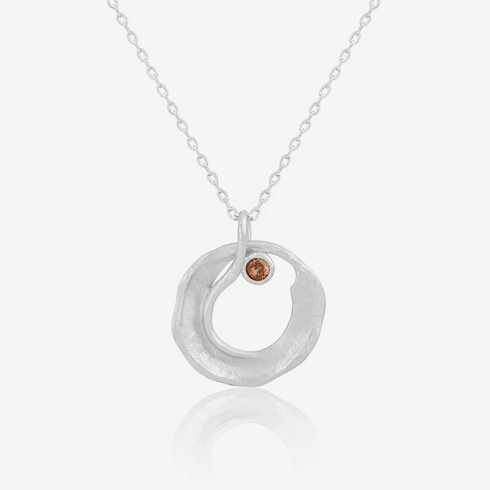 VIANRLA 925 Sterling Silver 18k Gold Chain Round Pendant Necklace Zircon Jewelry Wholesale Merchants