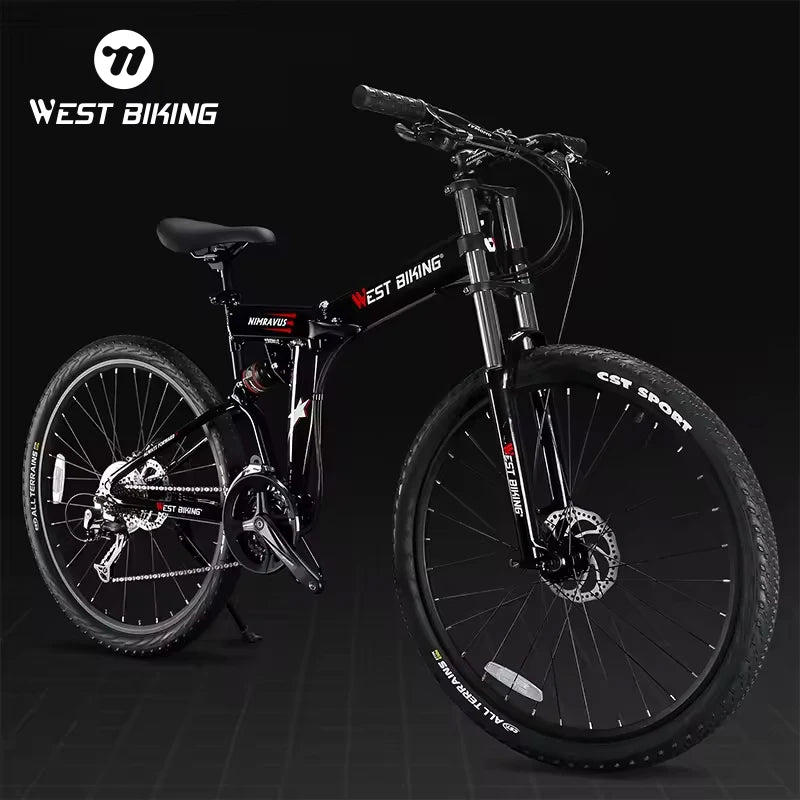 27.5 Inch Folding Mountain Bicycle Self-Locking MTB with Foldable Aluminum Alloy Variable Speed Off-Road Bike