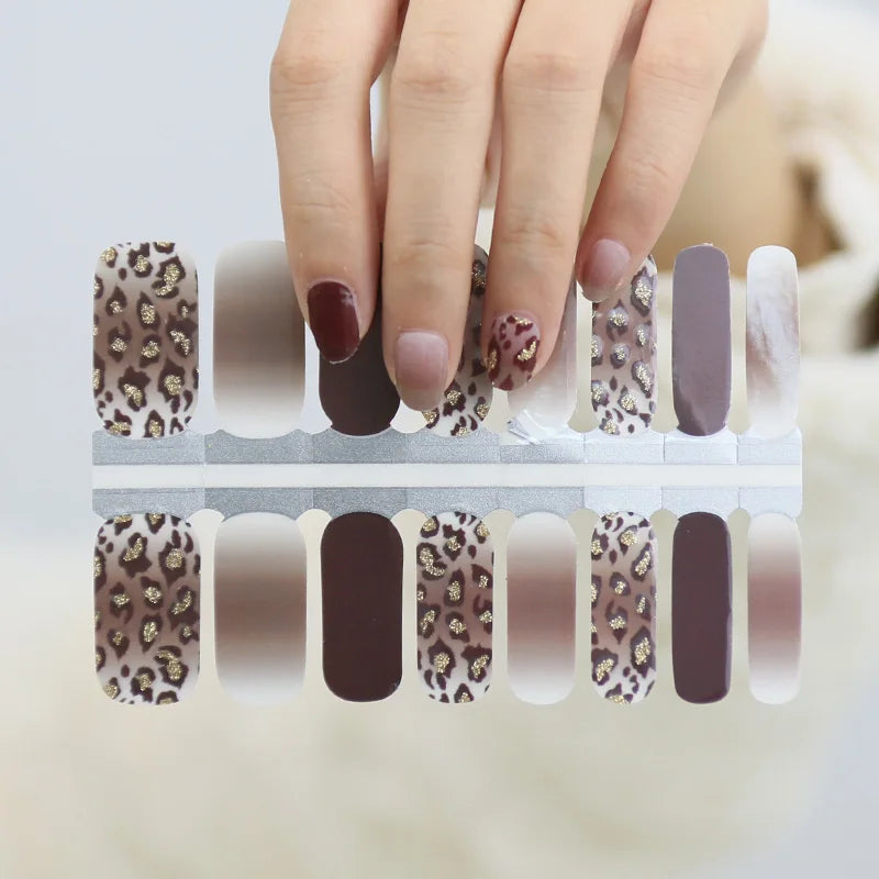 2026 Animal Print Series Fashion Nail Art Stickers Custom Nail Polish Strips Wraps
