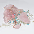 New Arrival Private Label Portable Handheld Flower Handle Green Rose Quartz Wholesale Silent Eye & Face Roller Gua Sha