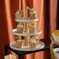 Wooden 3-Tier Cake Plate with Glazed Design for Wedding Parties and Dessert Table Ceramic Cake Stand Dishes & Plates