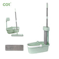 High Quality Industrial Style for Bucket Set Microfiber Telescopic Handle Icy White 2 Mopheads Rectangular Design Boxed