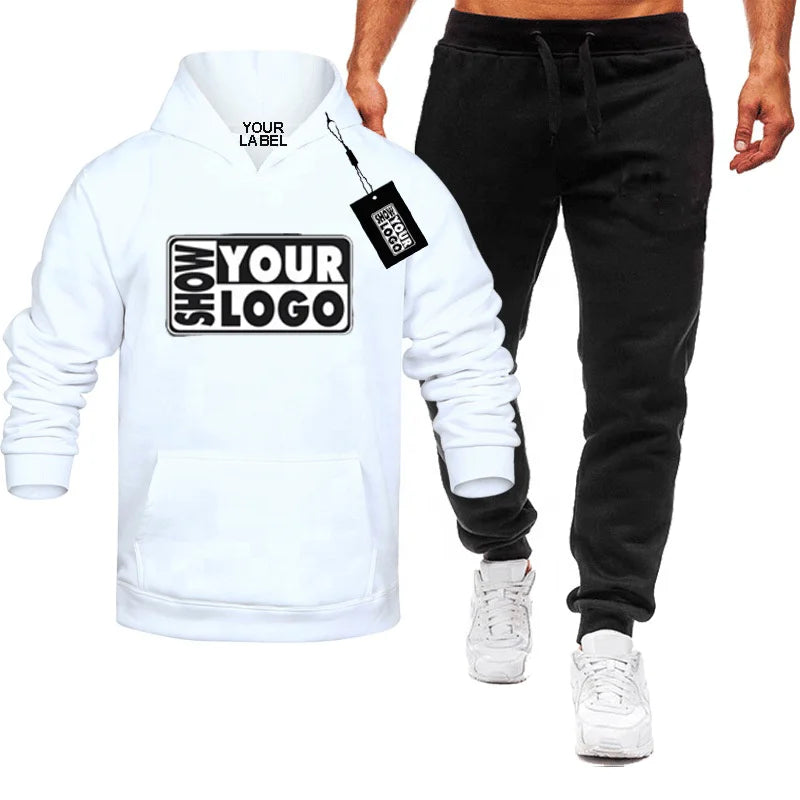 Free Labels Print and hang Tags Custom Design Sweatsuit Colorful Fashion Mens Tracksuit Set