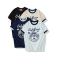 Summer   Apparel T Shirt Knitted 100% Cotton T-shirt for Men American Motorcycle Printed Casual Short Sleeve  Graphic T-Shirts