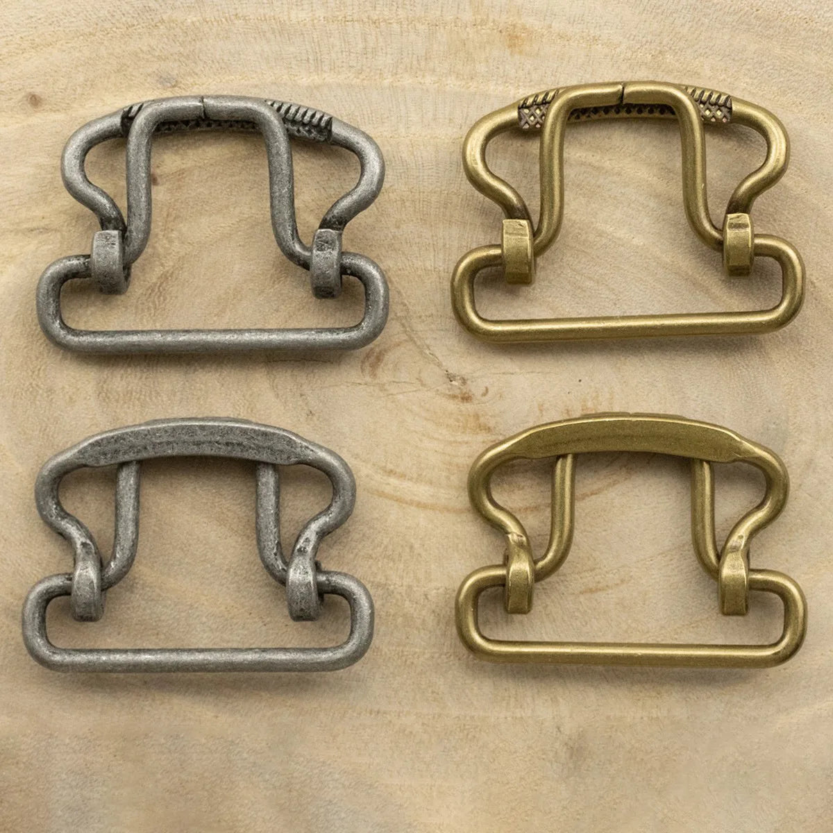 Cloxy 28mm Brass Double Needle Back Buckle Adjustable Button Buckle Brass Clinch Back Buckle for Jeans Pants Waistcoat
