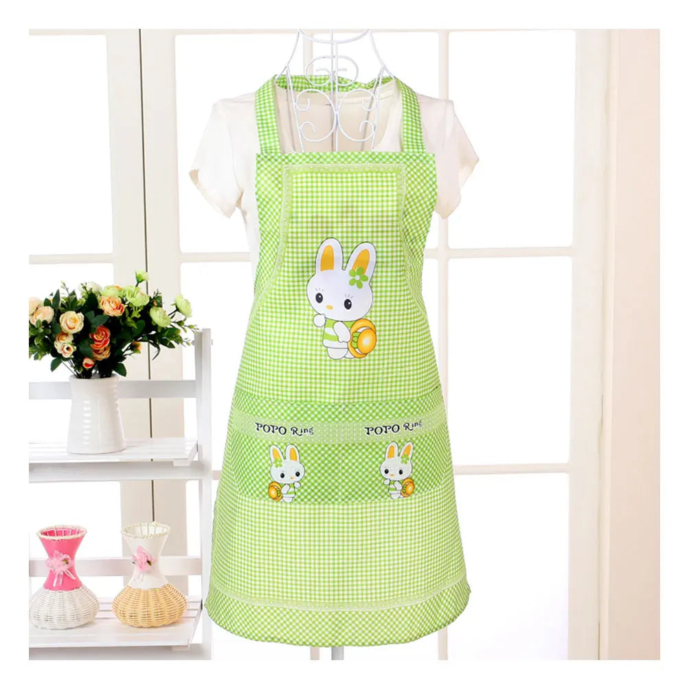 Colorful Flower Reusable Eco-Friendly Polyester Kitchen Aprons Women Sleeveless Bib Style Washable Water Resistant Apron