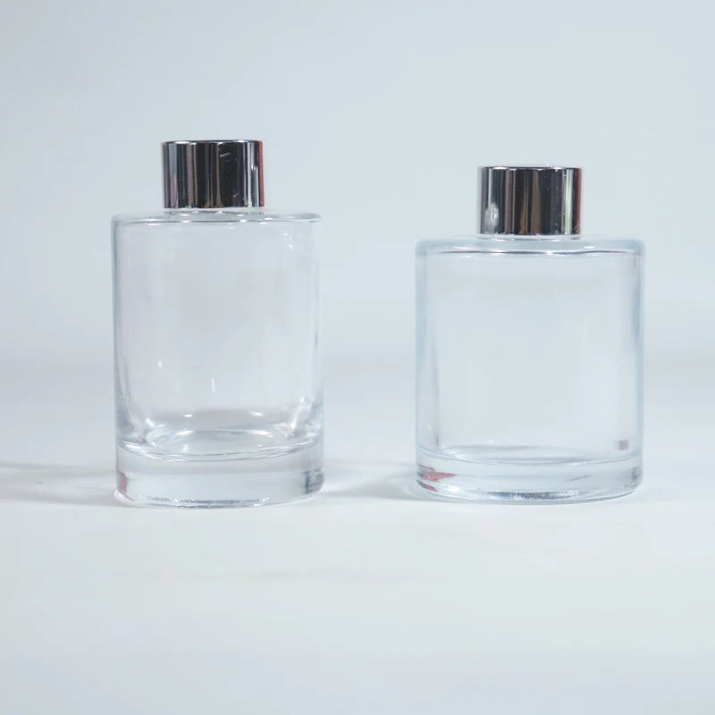 4.5oz 50ml Clear Glass Aroma Diffuser Home Office Empty Flat Reed Perfume Bottle Frost Surface Screw Cap 150ml 120ml Capacity