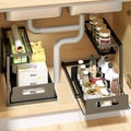 Kitchen Storage Under Sink 2 Tier Sliding Cabinet Basket Organizer Drawer Pull Out