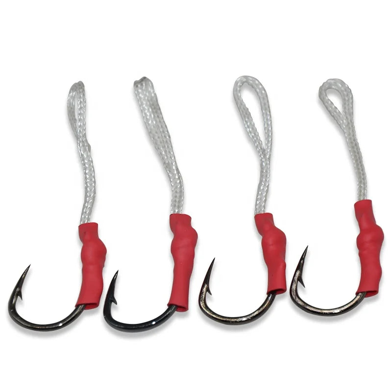 TAKEDO 10827 STAINLESS Steel 4PCS/BAG Custom Wholesale Single  Hooks Fishing Jigging Assist Hooks