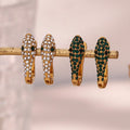 Dreamshow Tarnish Free Shining Zircon Snake Huggie Earring Stainless Steel Gold Plated Hoop Earring Jewelry