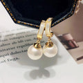 E929 8-9mm DIY Natural  Freshwater Pearl Charm Earrings Mounting Accessory 925 Sterling Silver Gold Plated  Jewelry for Women