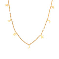 Fashion Fine Jewelry Women Necklace Gold Plated Stainless Steel Moon Star Charms Lip Chain Necklaces