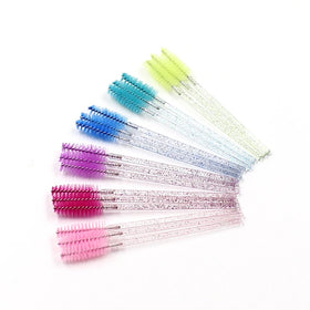 Eyelash Extension Supplies Wholesale Pink Gold Blue Lash Brush Disposable Eyelash Brush