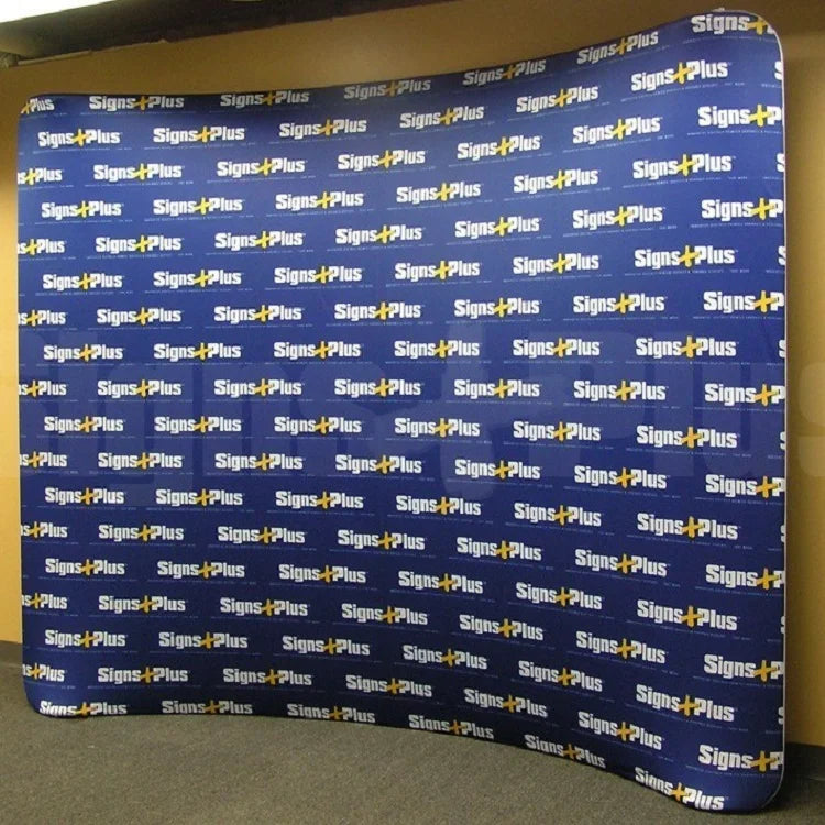 Custom Full Color Logo Design Printed Tube Tension Fabric Exhibition Fair Backdrop Wall Stand