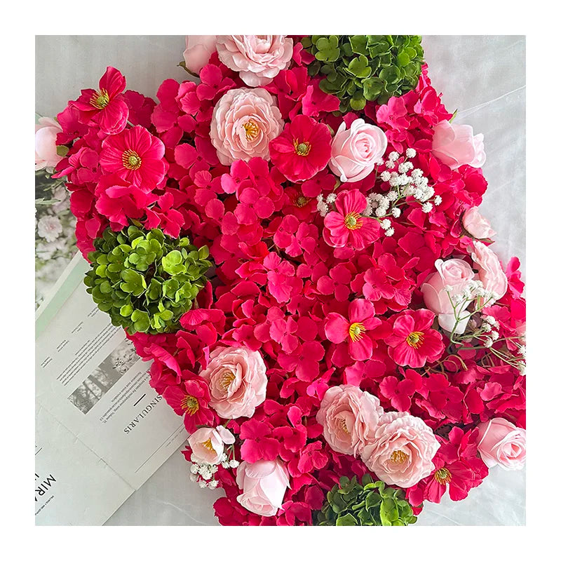 Factory Supply Discount Price D197  Artificial Flower Wall Backdrop for Wedding Low Price  Material for Christmas and Graduation
