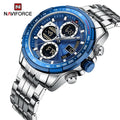 NAVIFORCE 9197S SBEBE Sport Watches for Men Luxury Stainless Steel Wrist Watch Male Clock Fashion Wholesale  Wristwatch