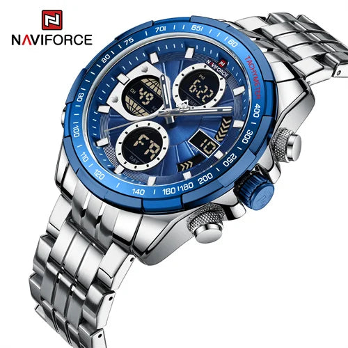 NAVIFORCE 9197S SBEBE Sport Watches for Men Luxury Stainless Steel Wrist Watch Male Clock Fashion Wholesale  Wristwatch