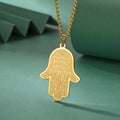 Myshape Stainless Steel Fatima Hamsa Hand Egyptian Evil Eye Pendant Necklace Success and Protection Lucky Amulet